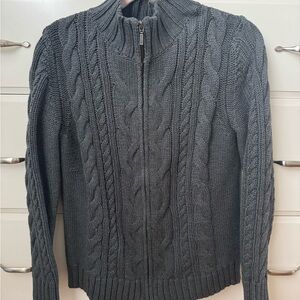 LL Bean Gray Cable Knit Sweater